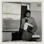 § Jurgen Schadeberg (German 1931-2020). Nelson Mandela in his Law Office 1952, silver gelatin print,