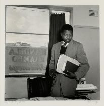 § Jurgen Schadeberg (German 1931-2020). Nelson Mandela in his Law Office 1952, silver gelatin print,