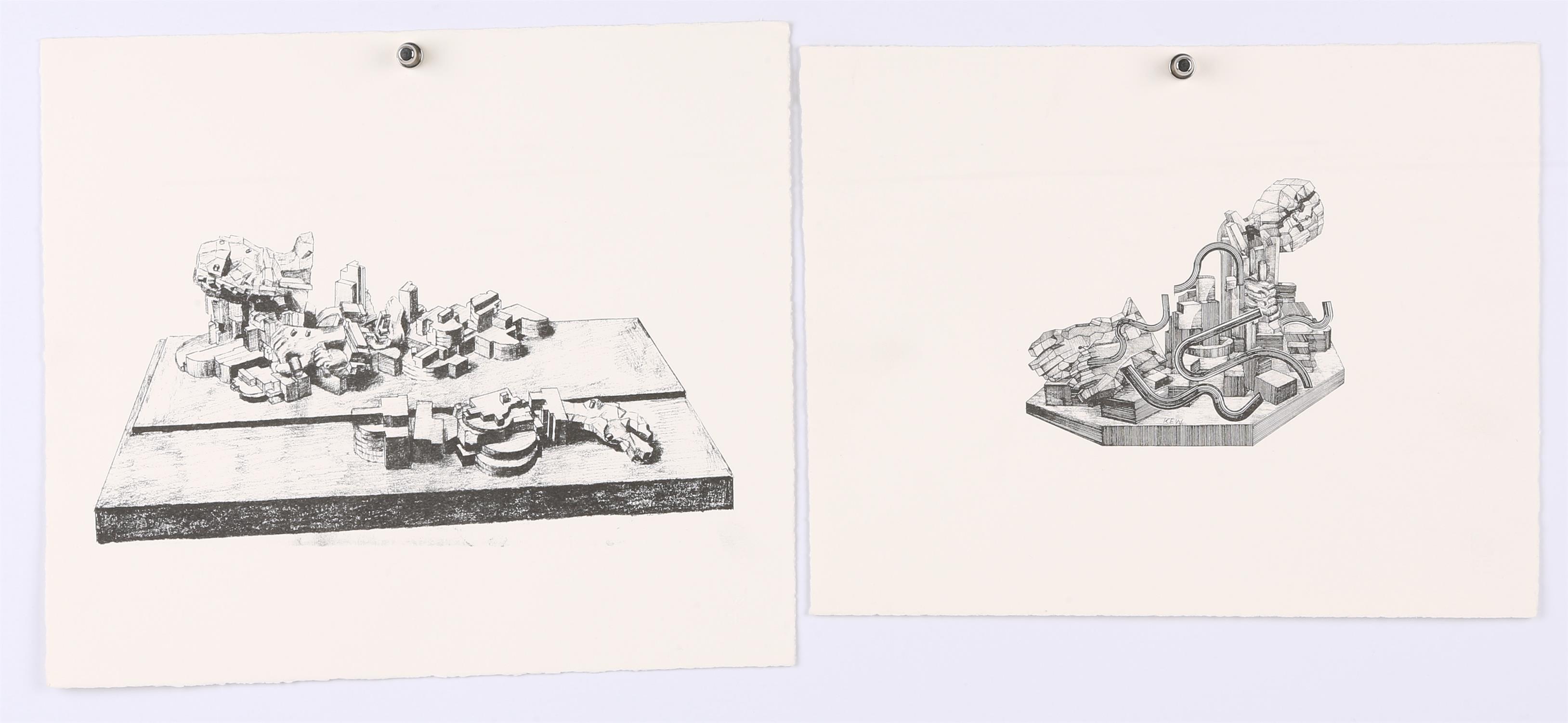 Eduardo Paolozzi (Scottish 1924-2005), Kew, two lithographs on wove from the Kew Studies Series,
