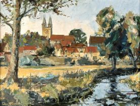 Derek Russell (British 20th century), Penshurst, oil on canvasboard, signed lower left, 35 x 44cm.