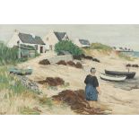 Ginette Rapp (1928-1998), Sieve de Larvoa, Bretagne, oil on canvas, signed lower left, 60 x 92cm.