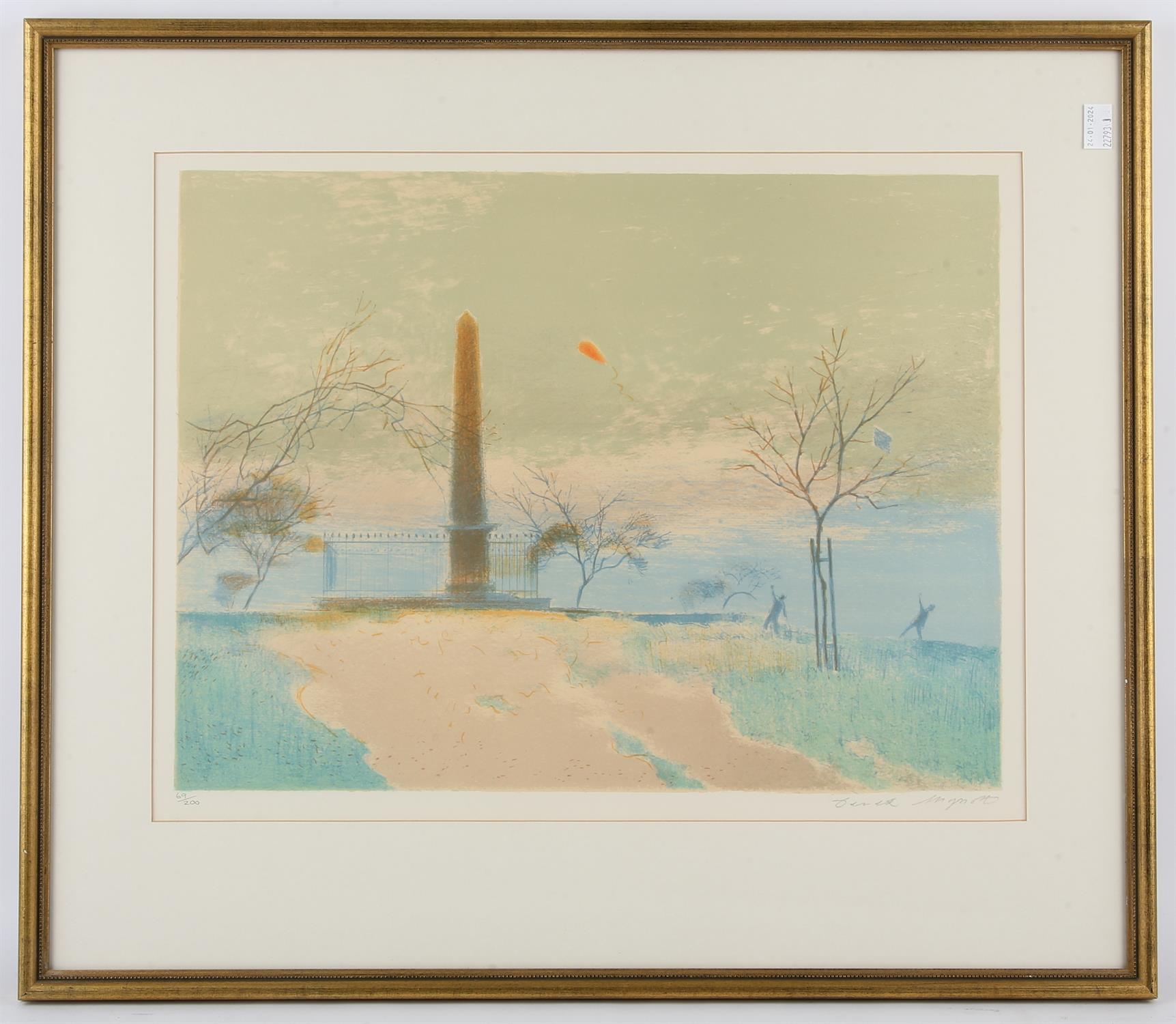 Derek Mynott (1924-1994), Kite flying, colour lithograph, signed lower right, numbered 69/200 lower - Image 3 of 5