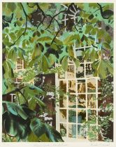 Brendan Neiland (British b.1941), Alice's Garden, Christcurch, colour lithograph,