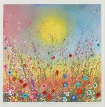 Yvonne Coomber (British contemporary), 'Kiss', colour print, signed lower right, titled lower