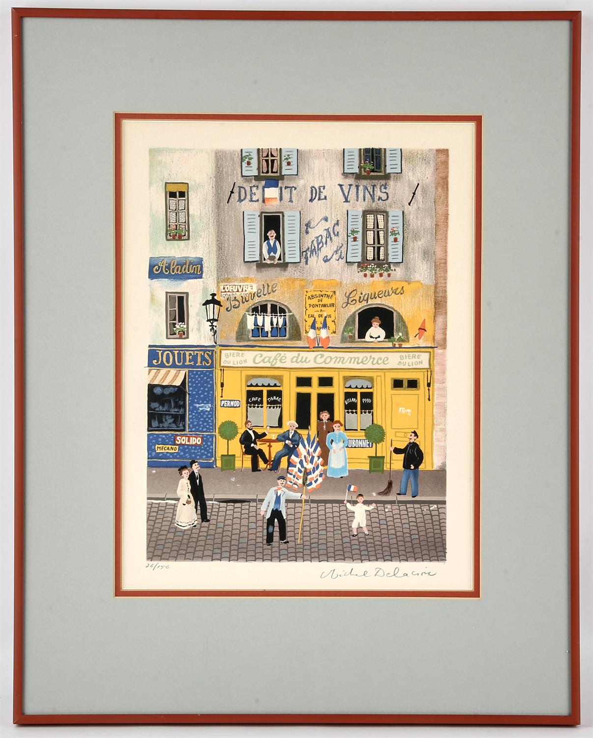 Michel Delacroix (b.1933), Cafe du Commerce; Epicerie Cremerie, two colour lithographs, - Image 2 of 2