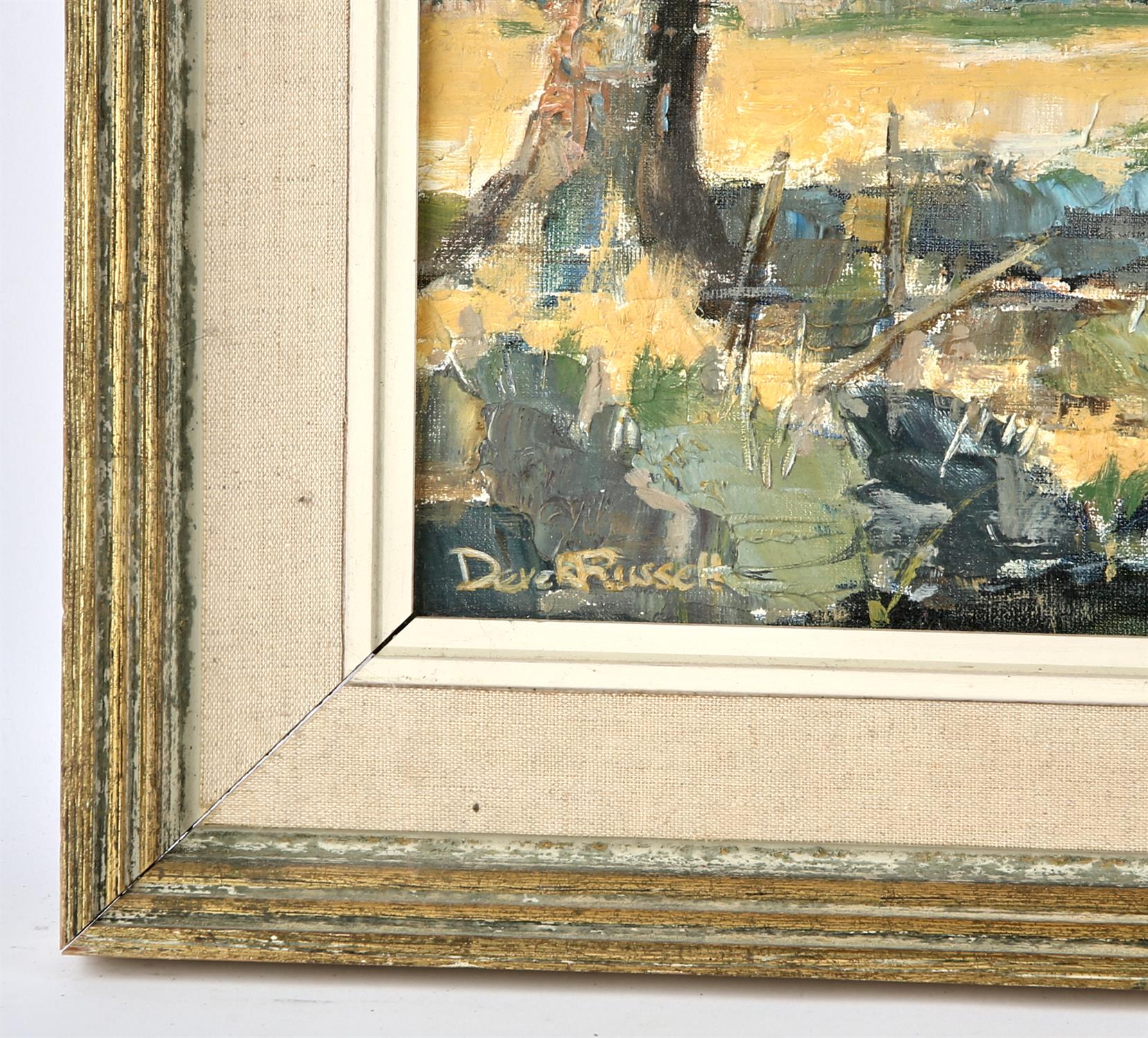 Derek Russell (British 20th century), Penshurst, oil on canvasboard, signed lower left, 35 x 44cm. - Image 3 of 4