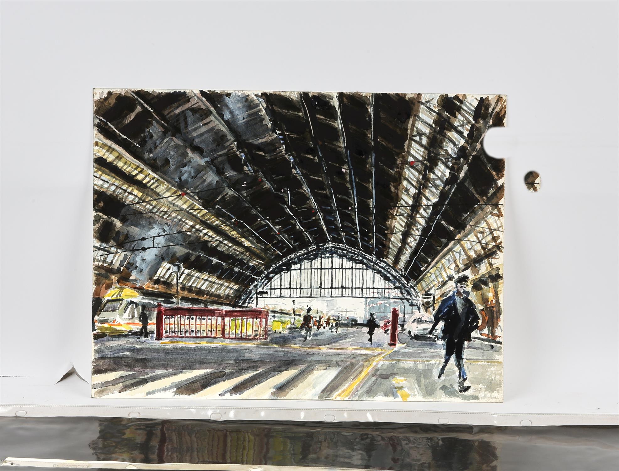 Roger Alsop (British 20th century), St Pancras Station; Roofscapes near St Pauls, three waterolours, - Image 2 of 3