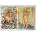 Russian School (20th century), Nude and figure studies, seventeen watercolour and pen and ink,