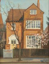 § Julian Barrow (British, 1939-2013), Prospect of 4 Queen Anne's Grove, Bedford Park, oil on canvas,