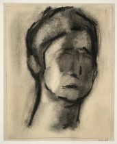 Dorothy Mead (1928-1975), 'Self portrait', charcoal, dated Oct 65 lower right, 29 x 23.5cm.