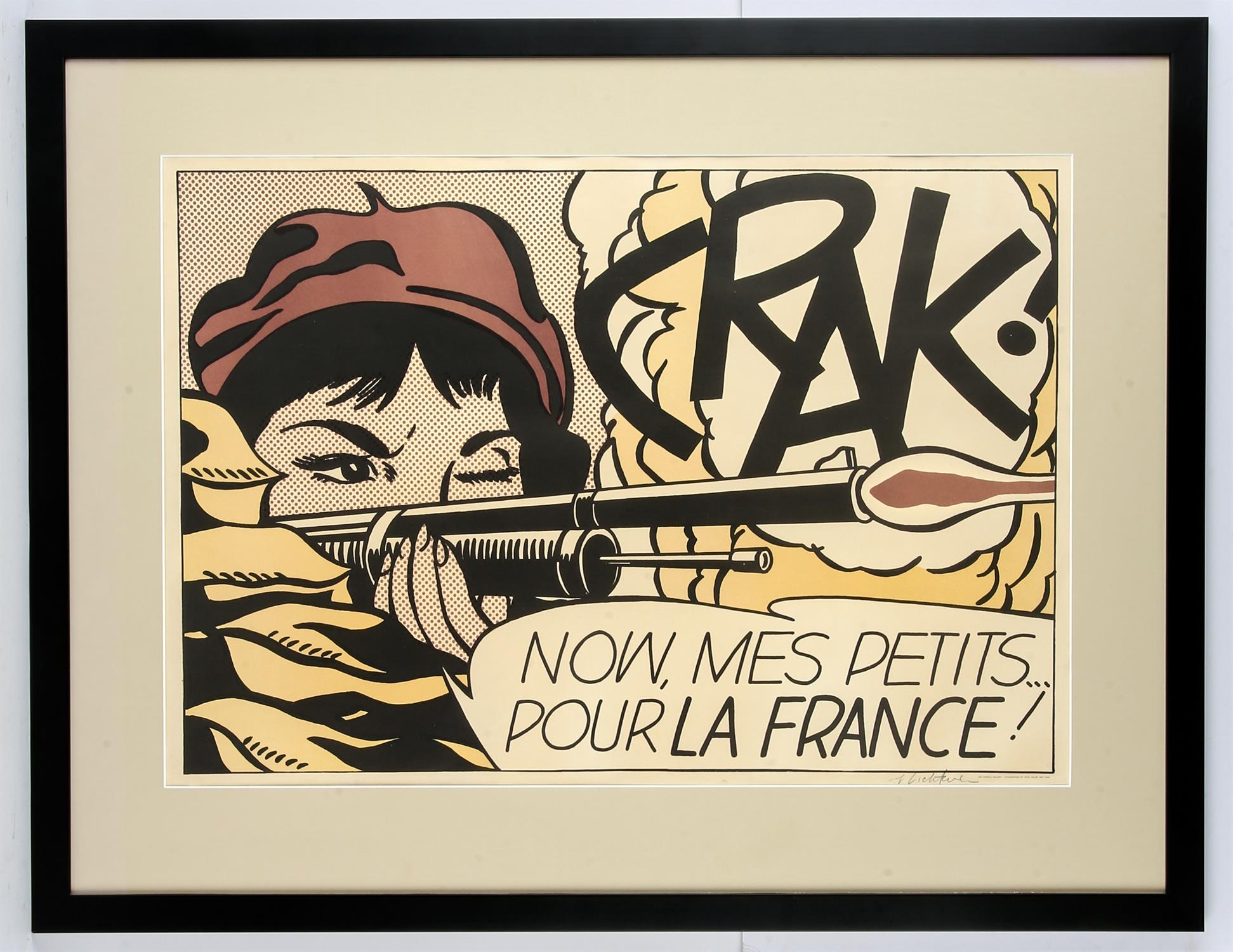 Roy Lichtenstein (American, 1923-1997). Crak! 1964, offset lithographic poster, signed in pencil