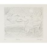 † Leon Kossoff (British, 1926-2014). Resting, etching, signed and dated '83 lower right,