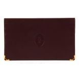 CARTIER burgundy bifold coat wallet with gold coloured hardware unused and unboxed (8cm x11cm)