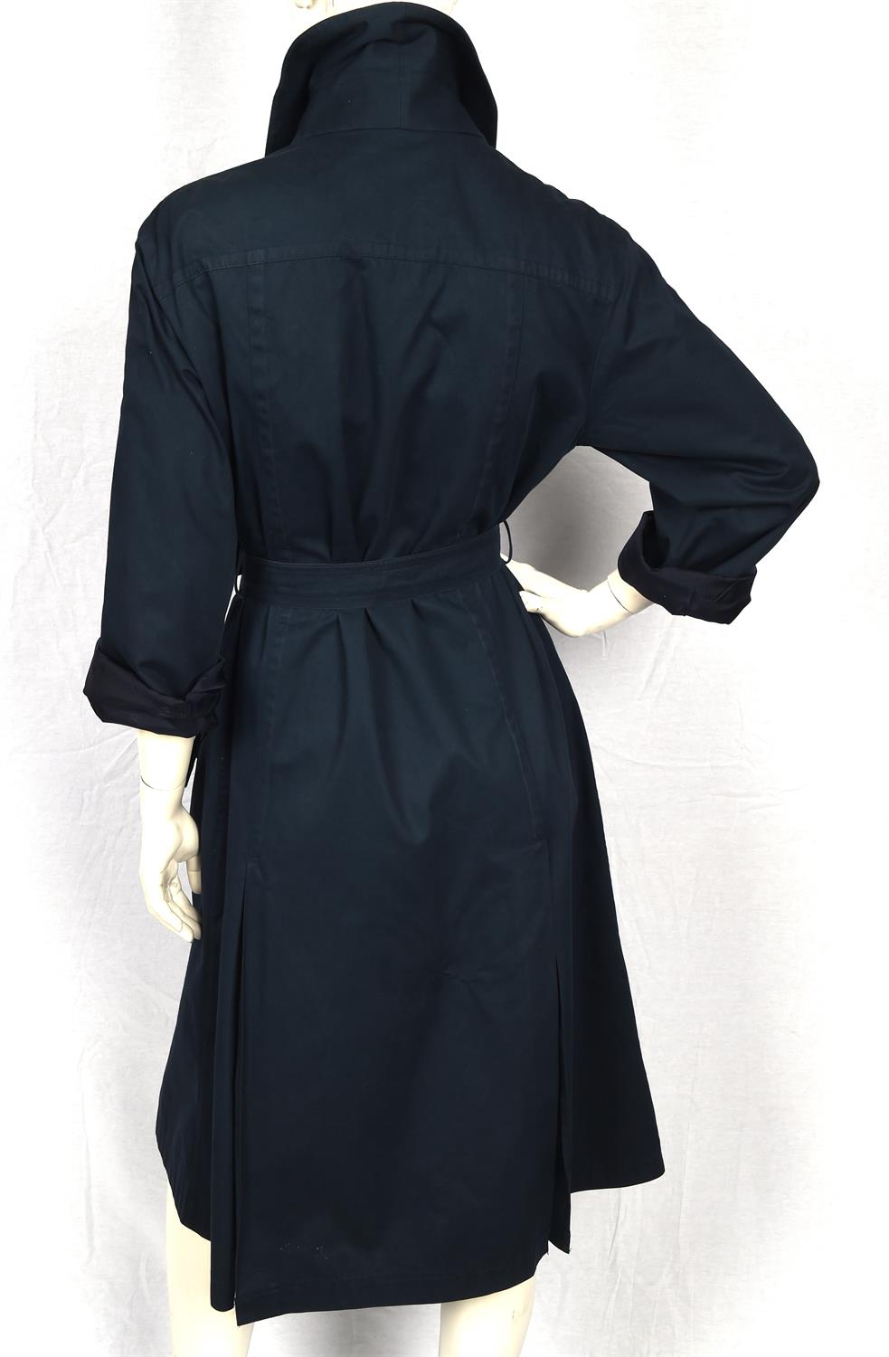 GUCCI vintage navy blue ladies mac with original belt UK10 - Image 6 of 7