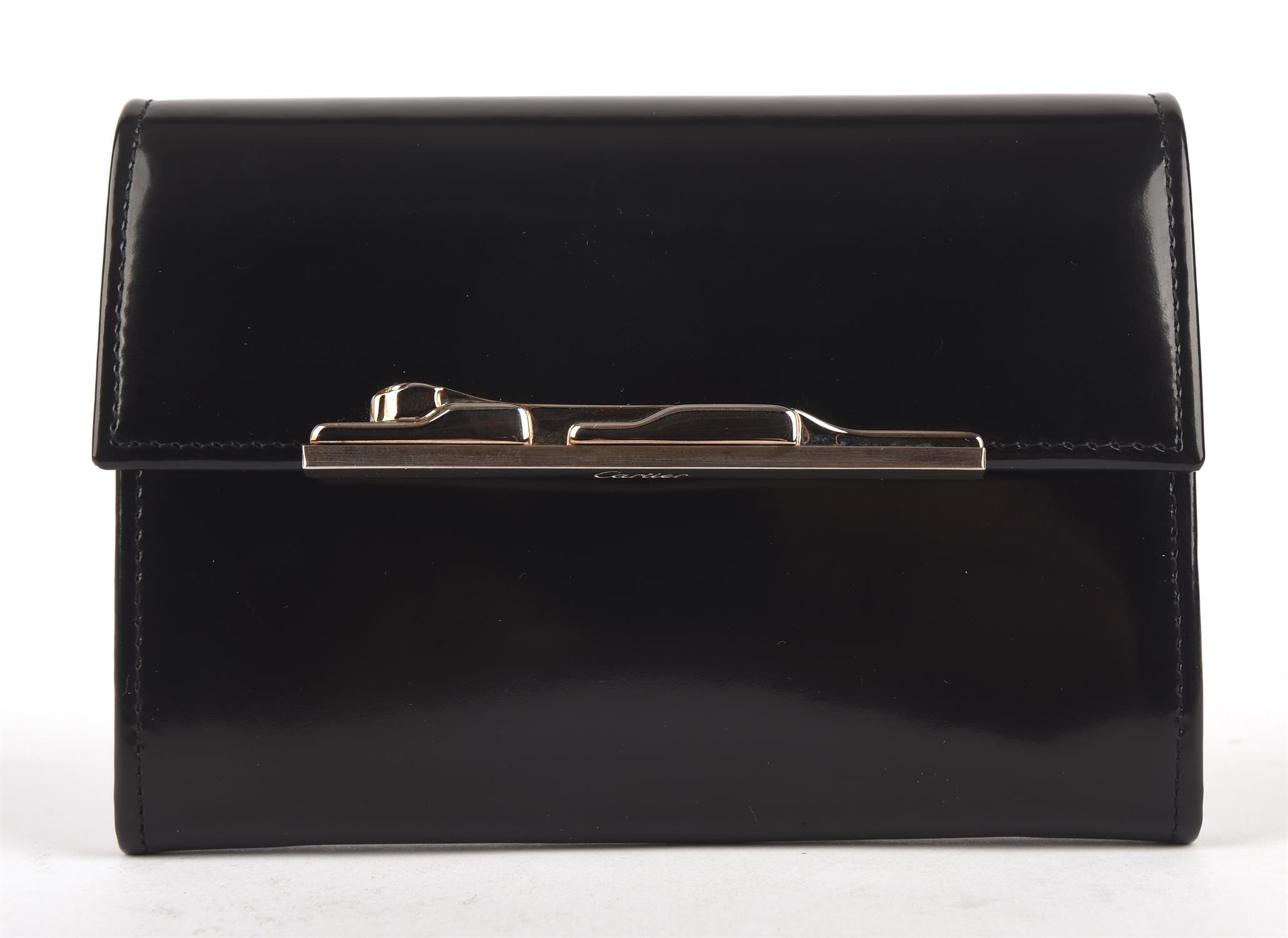 CARTIER MUST DE CARTIER boxed black smooth leather purse with six card sections and zipped - Image 2 of 6