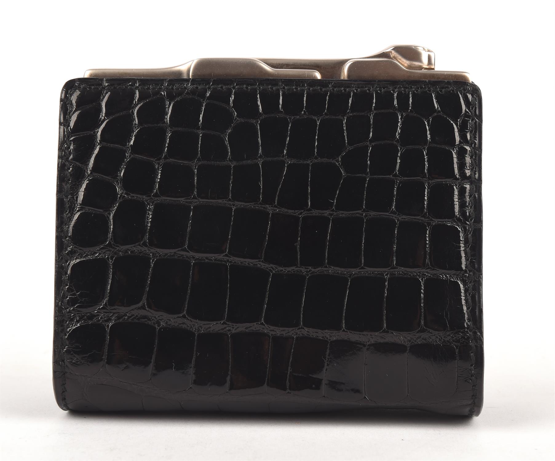 CARTIER MUST DE CARTIER boxed black croc leather purse with silver leather lining and silver - Image 5 of 8