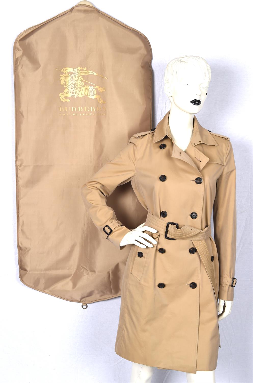 BURBERRY ladies KENSINGTON mac on original BURBERRY hanger with original BURBERRY coat-cover and - Image 8 of 11