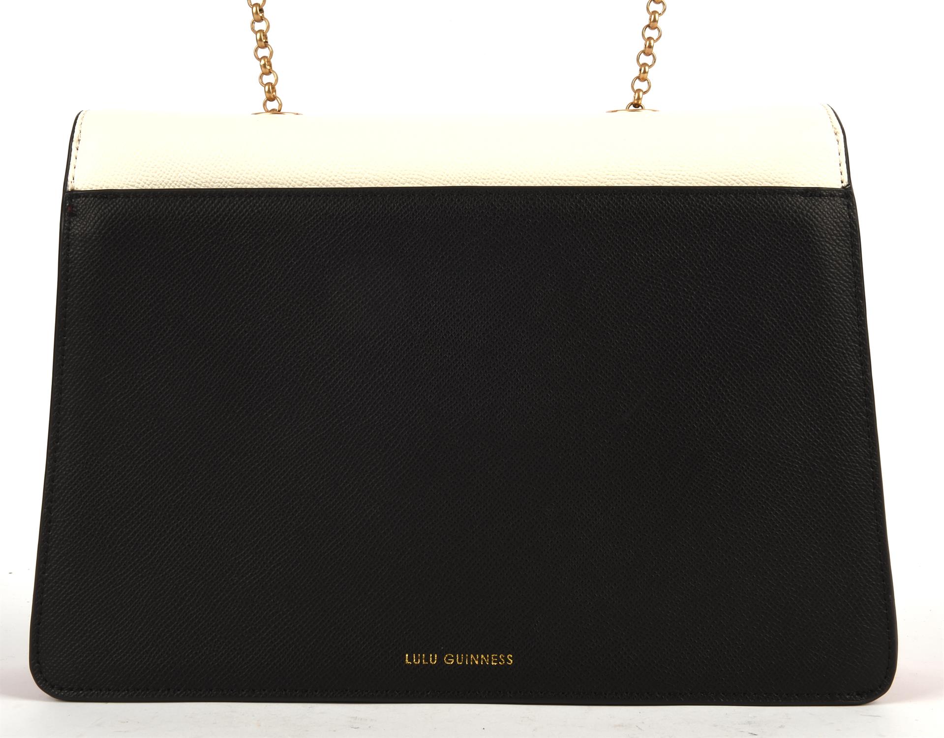 LULU GUINNESS red white and black grained leather handbag with gold chain, (Zara) dust bag and - Image 6 of 10