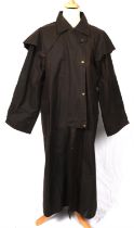 MAX MARA ladies 1990s maxi length chocolate brown 100% virgin wool coat with satin lining (fits