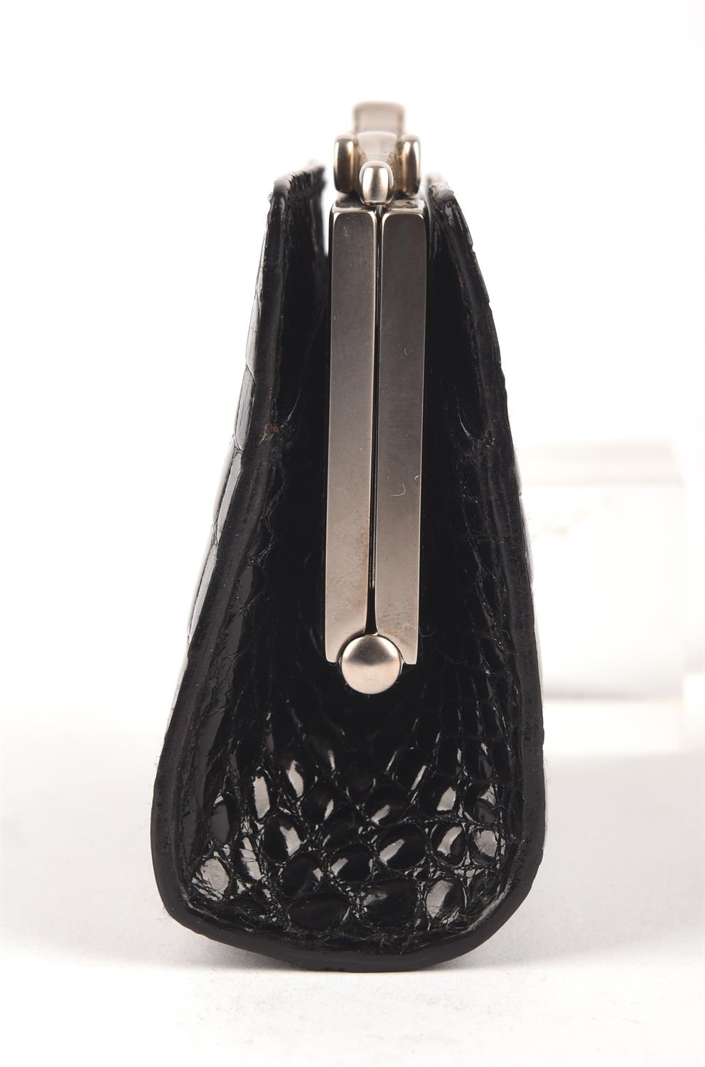 CARTIER MUST DE CARTIER boxed black croc leather purse with silver leather lining and silver - Image 3 of 8