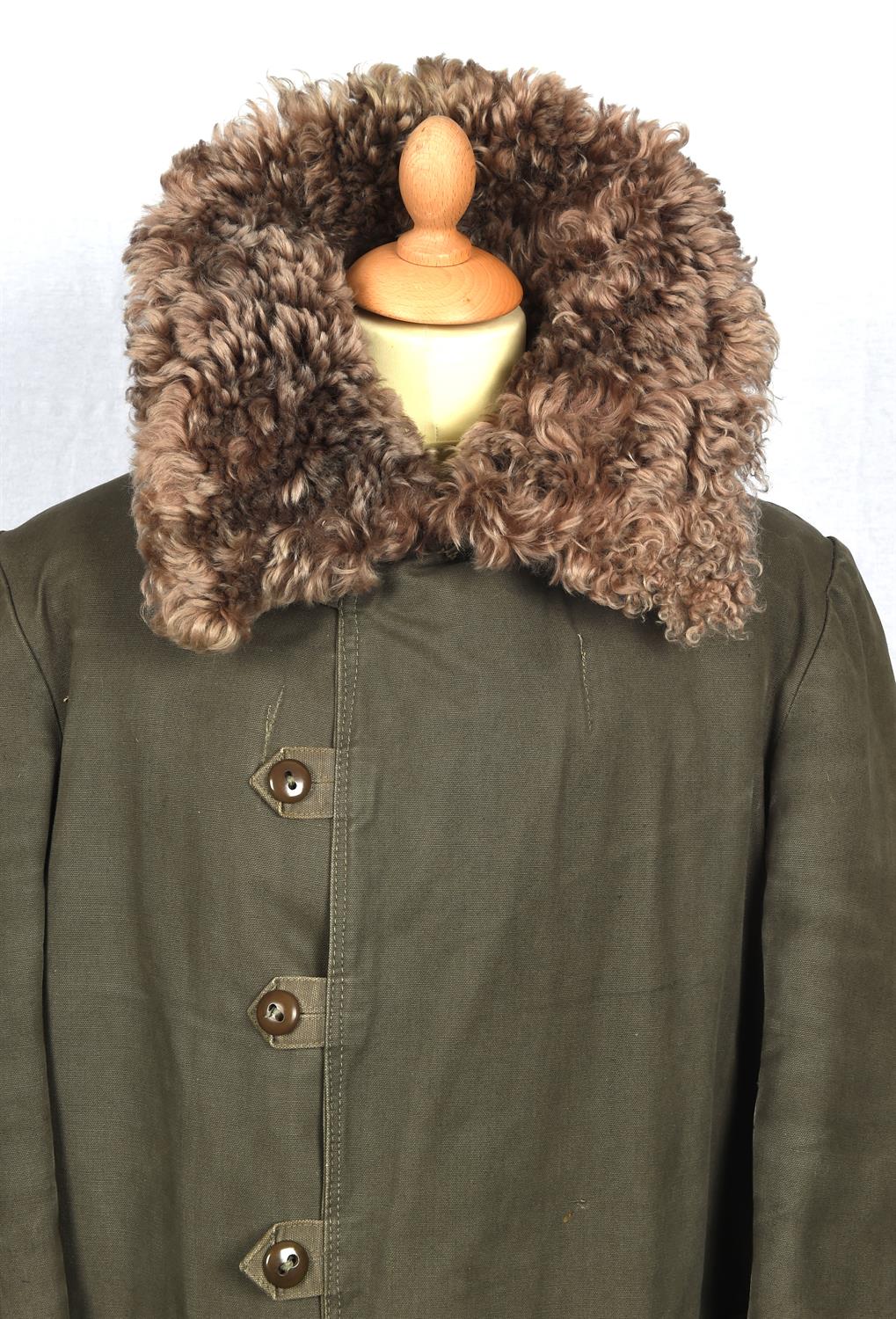 Vintage Mod-style c1960s (?) mans Swedish military very warm and heavy sheepskin-lined parka coat. - Image 3 of 10