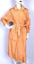 BURBERRYS a ladies vintage 80s/90s iridescent tangerine-coloured cotton and nylon trench coat UK 10