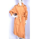 BURBERRYS a ladies vintage 80s/90s iridescent tangerine-coloured cotton and nylon trench coat UK 10