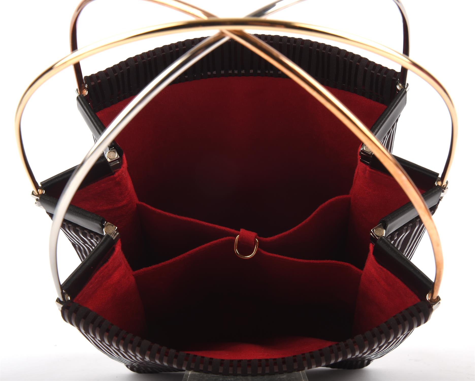 CARTIER MUST DE CARTIER boxed structured black and shimmering red handbag with gold, - Image 6 of 7