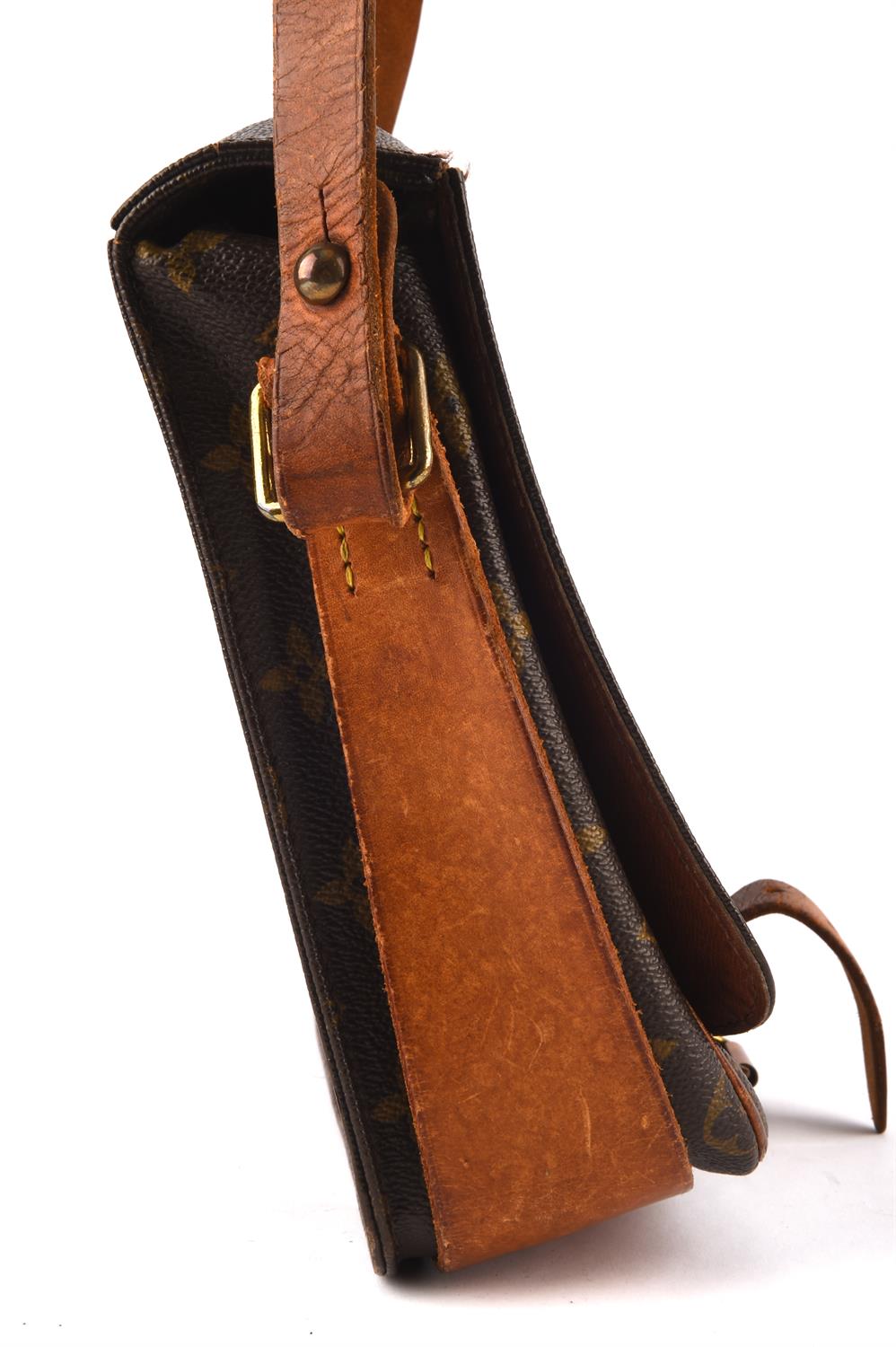 LOUIS VUITTON vintage CARTOUCHIERE canvas coated leather cross-body shoulder handbag - Image 3 of 6