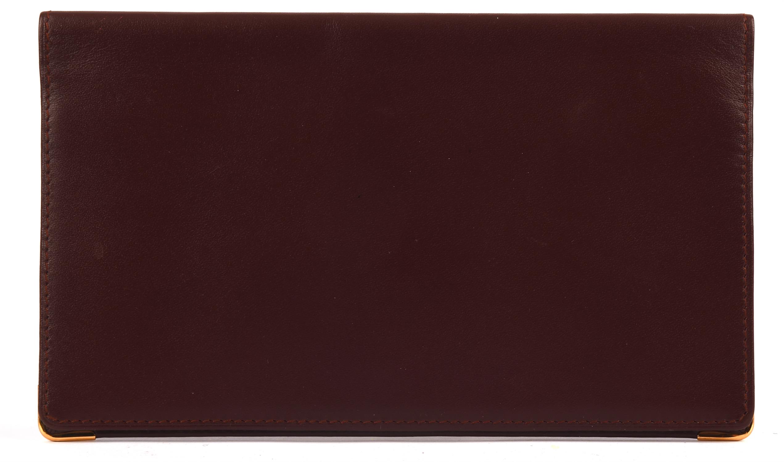 CARTIER burgundy bifold coat wallet with gold coloured hardware unused and unboxed (8cm x11cm) - Image 2 of 3
