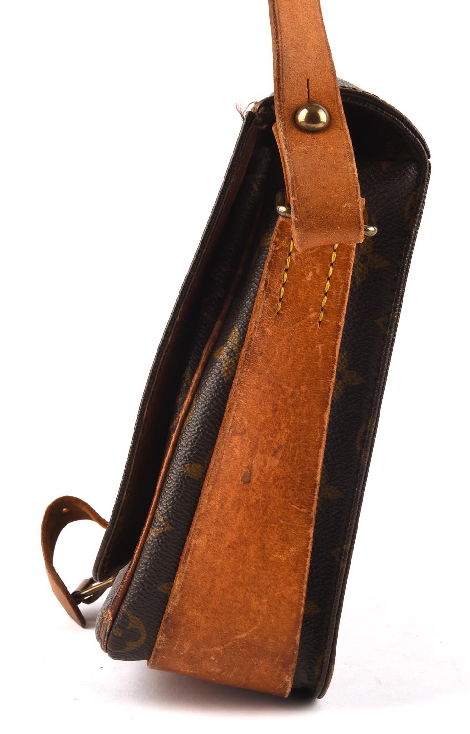 LOUIS VUITTON vintage CARTOUCHIERE canvas coated leather cross-body shoulder handbag - Image 4 of 6