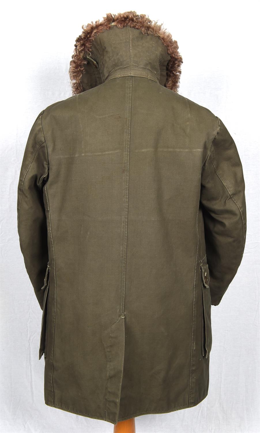 Vintage Mod-style c1960s (?) mans Swedish military very warm and heavy sheepskin-lined parka coat. - Image 5 of 10