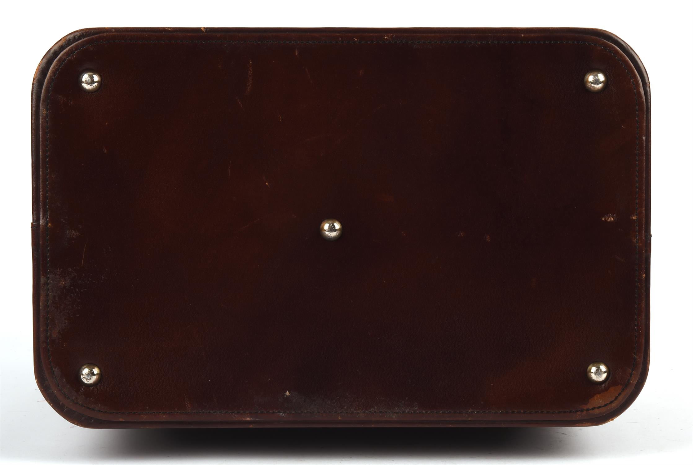 ASPREY quality brown leather Gladstone style vintage travel case with brass hardware and keys (36cm - Image 8 of 8
