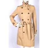 BURBERRY ladies KENSINGTON mac on original BURBERRY hanger with original BURBERRY coat-cover and