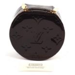 LOUIS VUITTON Burgundy monogram Vernis varnished zipped calf leather jewel box (10cm x 10cm x 5cm)