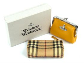 VIVIENNE WESTWOOD Autumn Winter 19/20 Emma yellow leather framed coin purse in box (unused) *