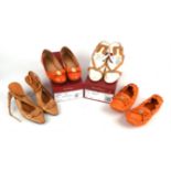 SALVATORRE FERRAGAMO a collection of 1990s shoes - two pairs of boxed gently worn ladies shoes one