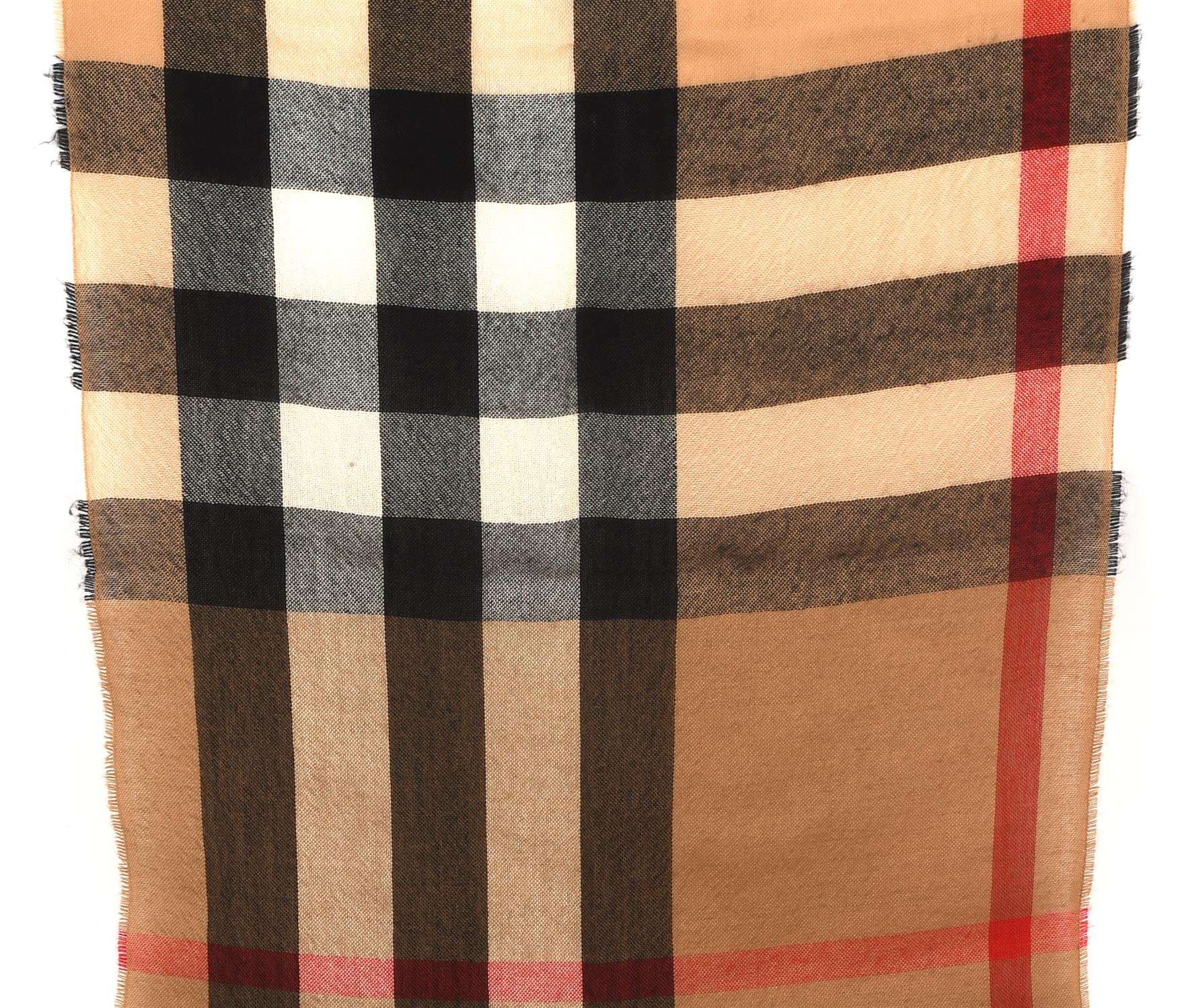 BURBERRY unworn Marino wool scarf in original packaging