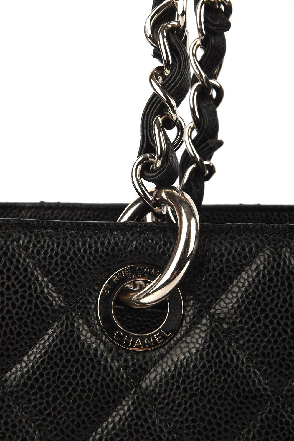 CHANEL A boxed black caviar leather tote Grand Shopping Bag with silver coloured hardware with dust - Image 4 of 10