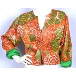 YVES SAINT LAURENT Rive Gauche vintage 1980s/90s orange and green jacket with green silk lining