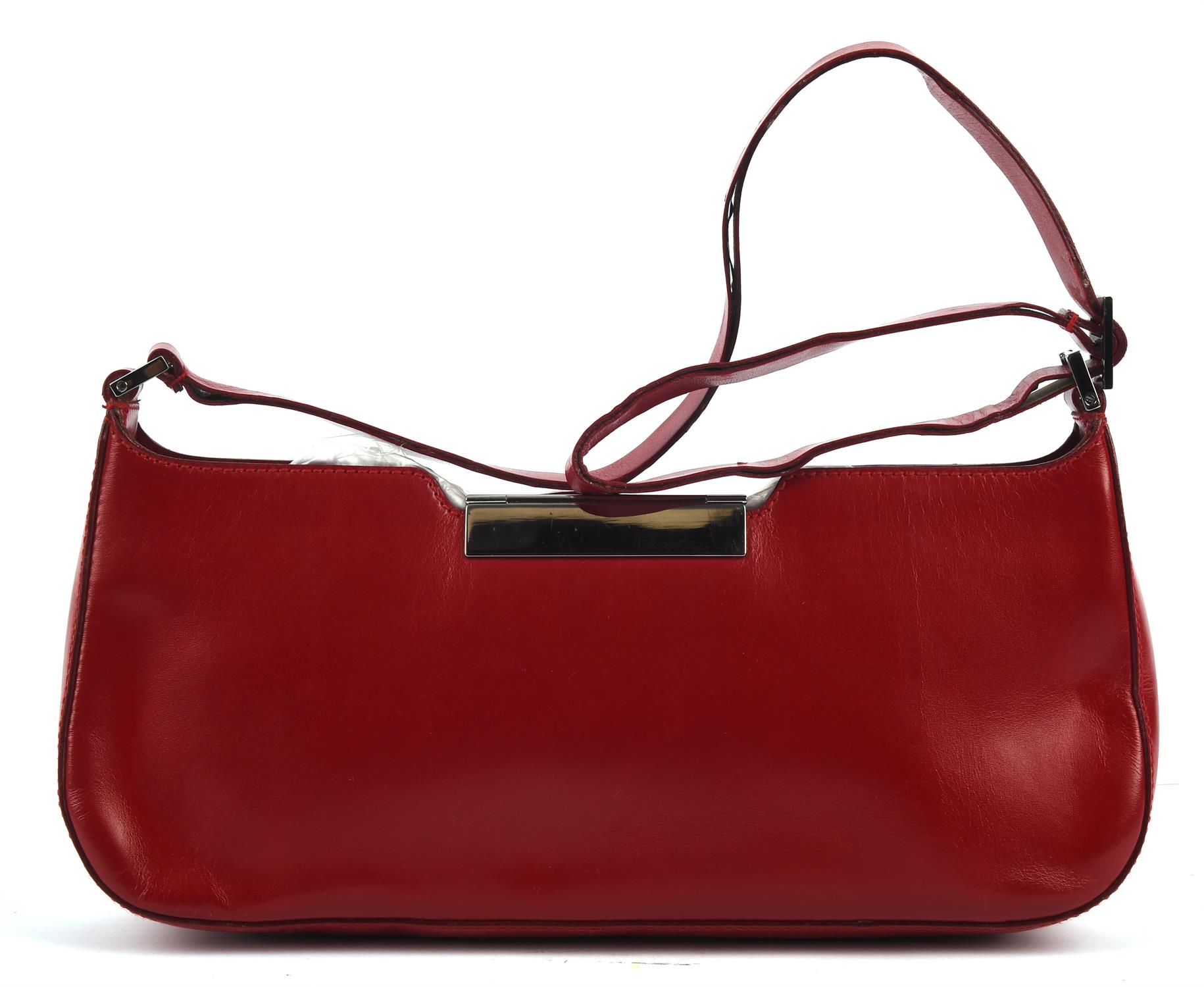 SALVATORRE FERRAGAMO 1990s red leather handbag ( 27cm x 12cm x 5cm) * SALVATORRE FERRAGAMO 1990s - Image 3 of 11