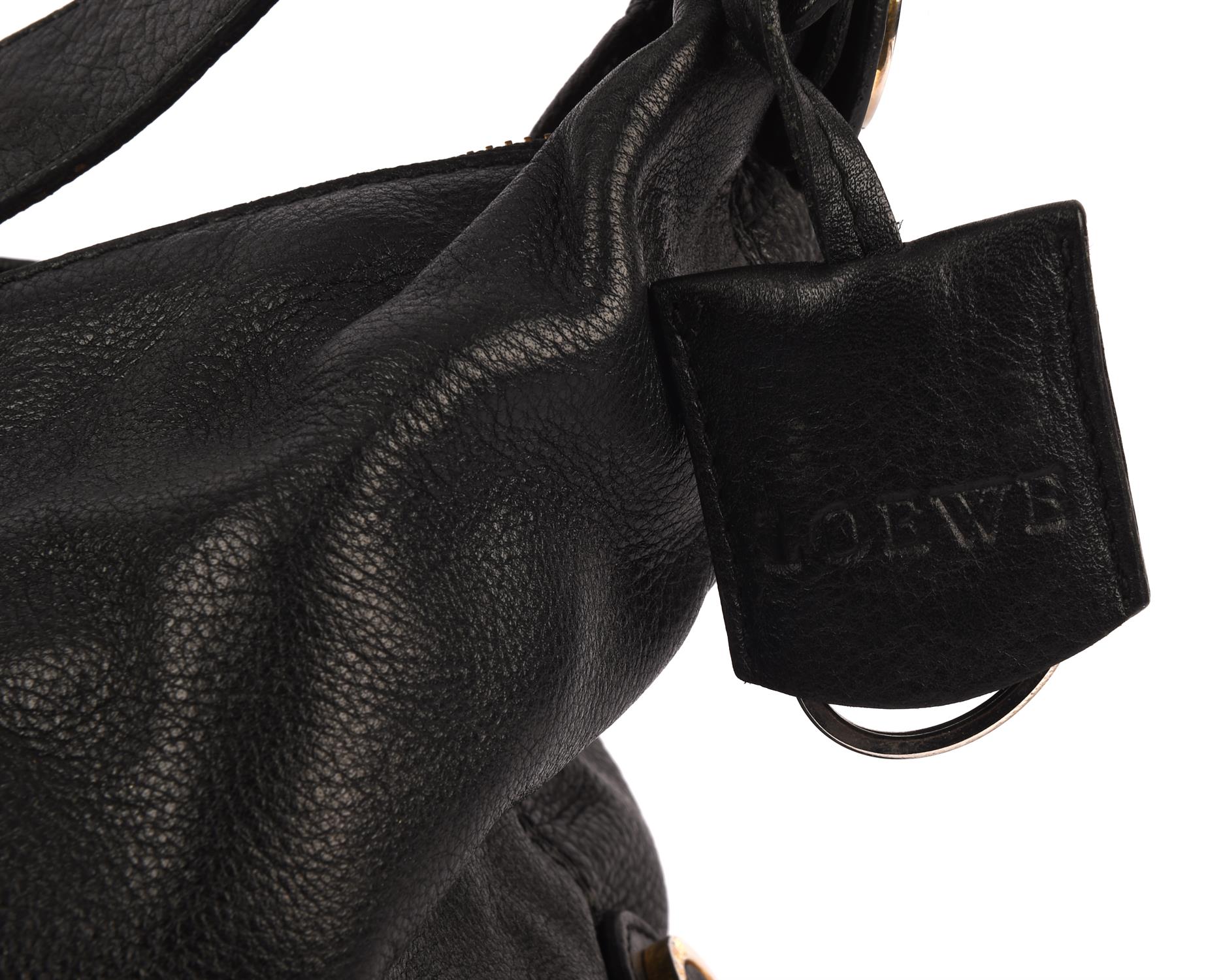 ADDENDUM LOT * LOEWE black leather tote handbag with gold coloured hardware and side pocket for - Image 3 of 7