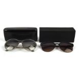 HOGAN a pair of ladies sunglasses in a Minkoff hard black case * OSCAR DE LA RENTA a pair of ladies