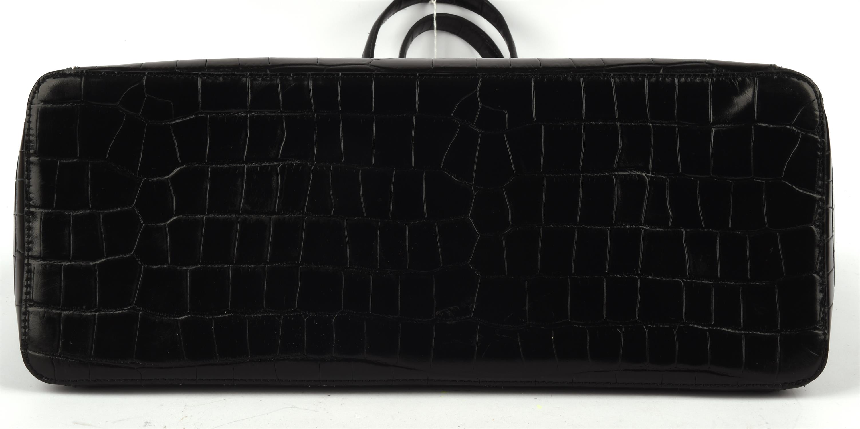 ASPINAL of LONDON unused REGENT deep shine black croc embossed tote handbag with integral zipped - Image 7 of 8