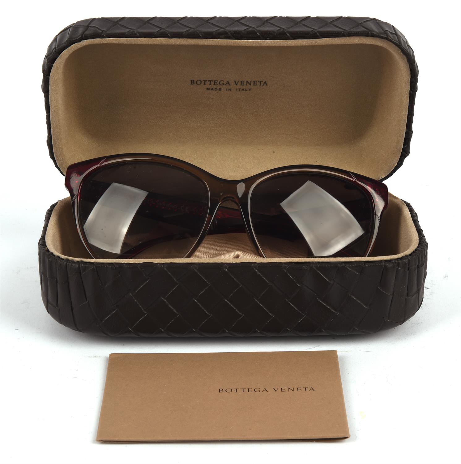 BOTTEGA VENETA ladies vintage 1990s sunglasses in leather case with cards and cloths - Image 4 of 4