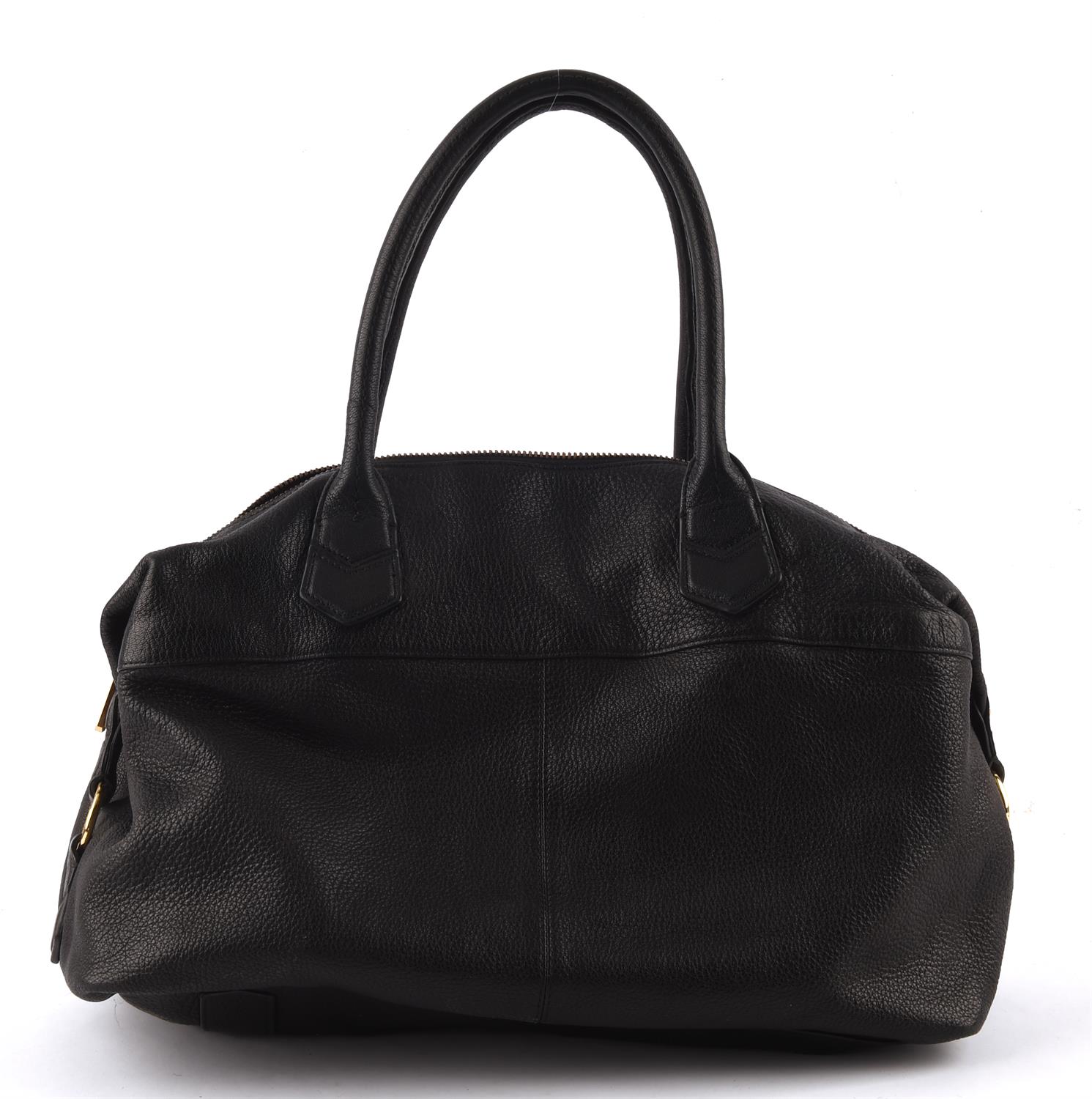 RALPH LAUREN black leather handbag (45cm x 27cm x 13cm) gold coloured hardware
