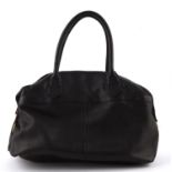 RALPH LAUREN black leather handbag (45cm x 27cm x 13cm) gold coloured hardware