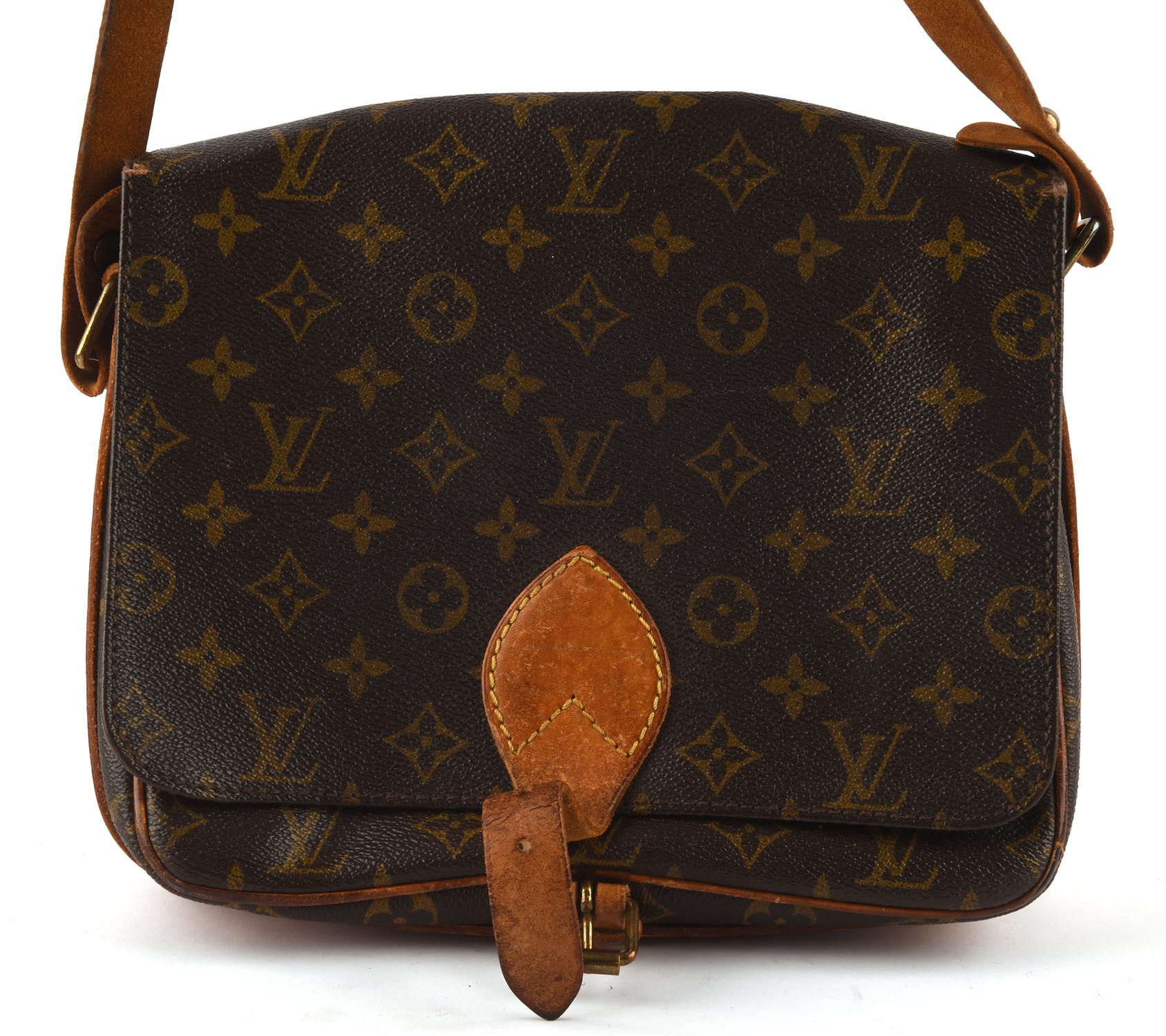LOUIS VUITTON vintage CARTOUCHIERE canvas coated leather cross-body shoulder handbag - Image 2 of 6