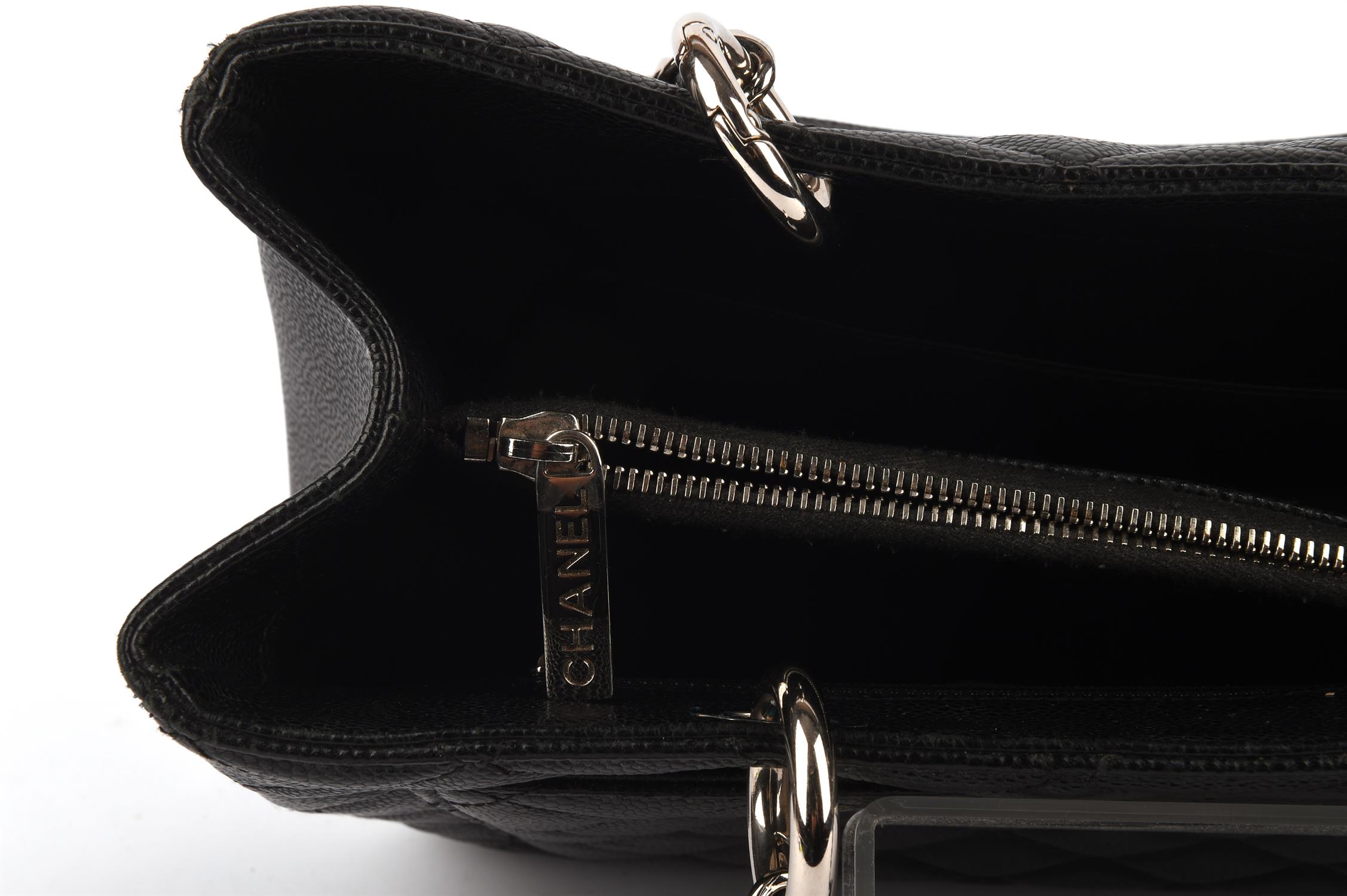 CHANEL A boxed black caviar leather tote Grand Shopping Bag with silver coloured hardware with dust - Image 9 of 10