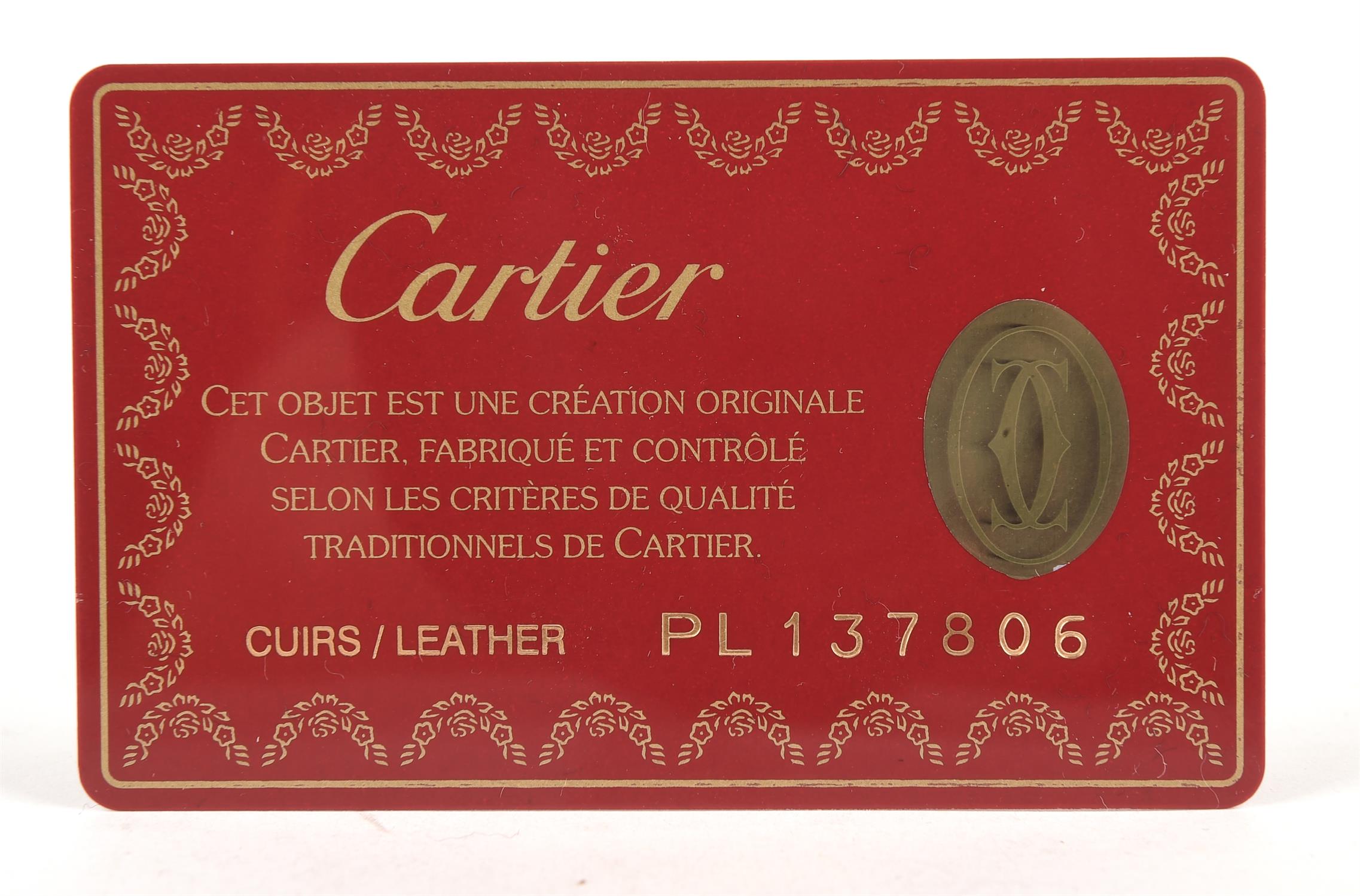 CARTIER MUST DE CARTIER boxed black smooth leather purse with six card sections and zipped - Image 6 of 6